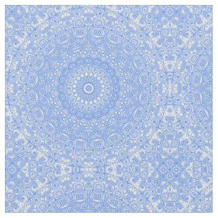 Tissu Symétrie Mandala Bleu Barbeau