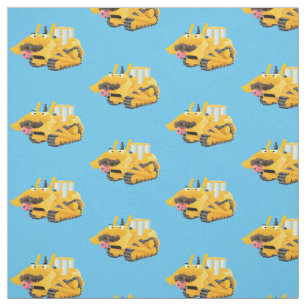 Tissu Sympa joli caractère de dessin animé au bulldozer
