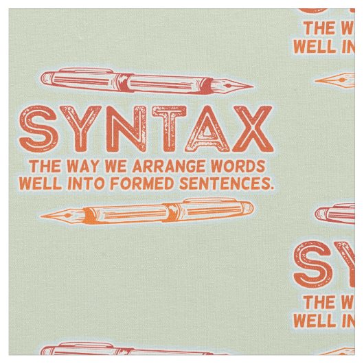 Tissu Syntaxe Funky Structure de la phrase Grammaire (Fermer)