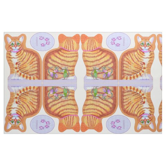 Tissu Tabby Cat avec Dancing Mice Coussin (Yard)