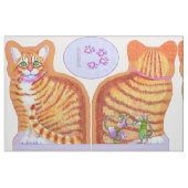 Tissu Tabby Cat avec Dancing Mice Coussin (Fat Quarter)