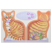 Tissu Tabby Cat Dancing Mice Coussin Mirror Images (Fat Quarter)