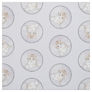 Tissu Tabby Kitten Orange Peinture Cute Art Original