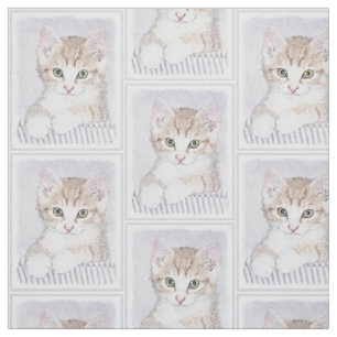 Tissu Tabby Orange Kitten Peinture - Art Chat original