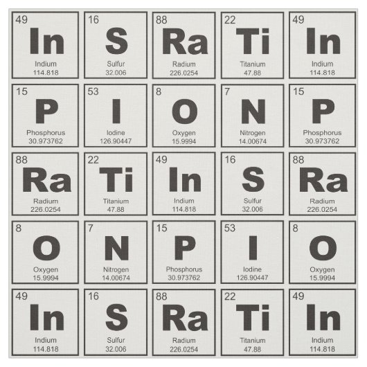 Tissu Table des éléments périodique chimique : (Échantillon)
