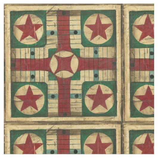 Tissu Tableau de jeu Antique Parcheesi par Ethan Harper (Fermer)