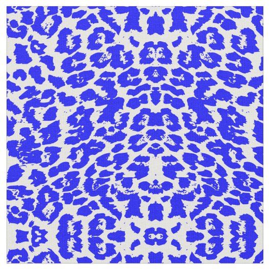 Tissu Taches d'impression d'animaux abstraits bleu et bl (Fermer)