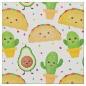 Tissu Taco fiesta à l'avocat & cactus thème mexicain (Détail)