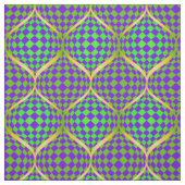 Tissu Taffi Op Art violet vert et jaune (Échantillon)