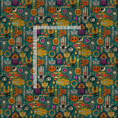 Tissu TALISMANS vert virien (Carreau)