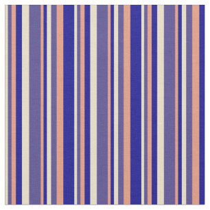Tissu Tan, bleu ardoise foncé, Saumon foncé et bleu fonc
