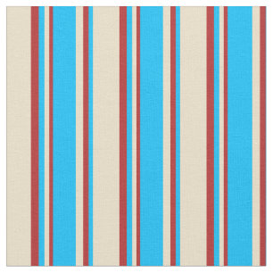 Tissu Tan, ciel profond bleu et rouge Motif des rayures