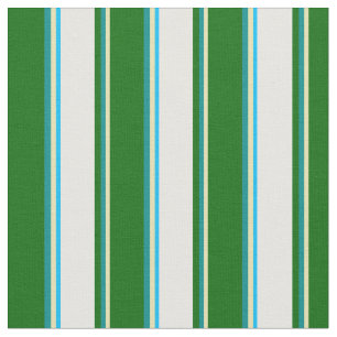 Tissu Tan, Cyan foncé, Vert foncé, Blanc et bleu ciel pr