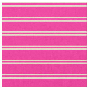 Tissu Tan & Deep Pink Lines/Stripes Motif