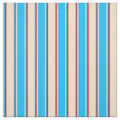 Tissu Tan, Deep Sky Blue et Red Colour Stripes (Échantillon)
