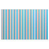 Tissu Tan, Deep Sky Blue et Red Colour Stripes (Fat Quarter)