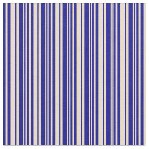 Tissu Tan et bleu foncé Motif rayé/lin