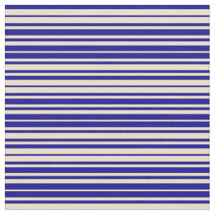 Tissu Tan et bleu foncé Motif rayé/lin