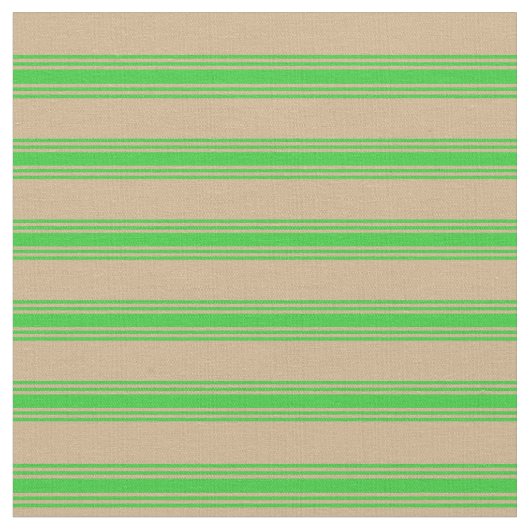 Tissu Tan et Lime Vert Motif rayé de couleur (Fermer)