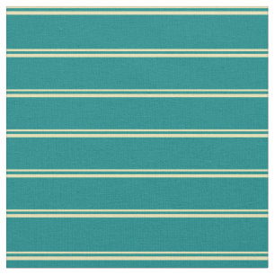 Tissu Tan et Motif Turquoise des rayures