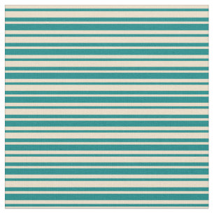 Tissu Tan et rayures Turquoises