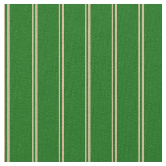 Tissu Tan et vert foncé Lignes Motif (Fermer)
