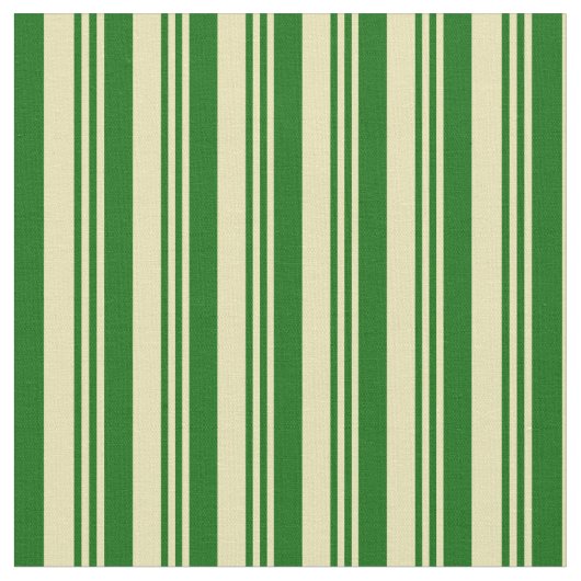 Tissu Tan et vert foncé Lignes Motif (Fermer)