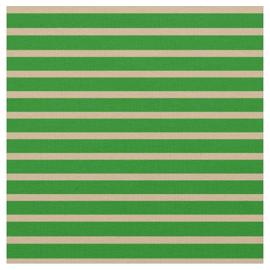 Tissu Tan et vert Motif de rayures (Fermer)