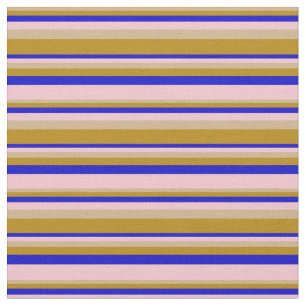 Tissu Tan, Goldenrod foncée, Bleu et Bleu rosé
