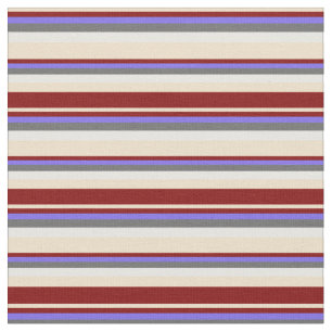 Tissu Tan, Maroon, Bleu moyen, Gris foncé et blanc