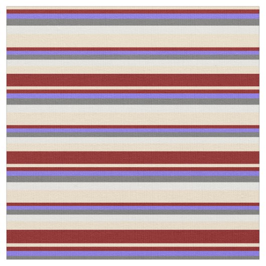 Tissu Tan, Maroon, Bleu moyen, Gris foncé et blanc (Fermer)