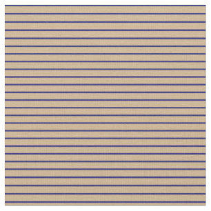 Tissu Tan & Midnight Blue Coloré Motif de bandes