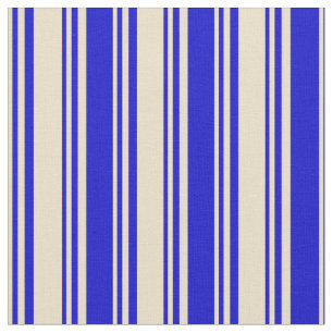 Tissu Tan & Motif bleu rayé/lin