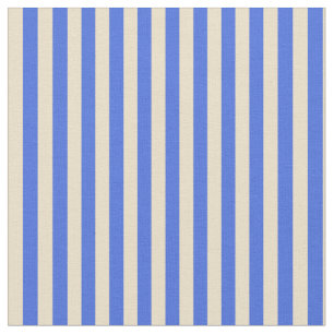 Tissu Tan & Royal Bleu Motif rayé