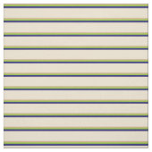 Tissu Tan, Vert, Bleu de minuit et lignes beiges (Échantillon)