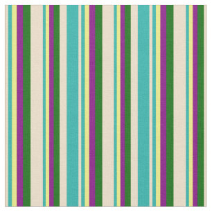 Tissu Tan, Vert clair, Jaune, Violet & Vert foncé