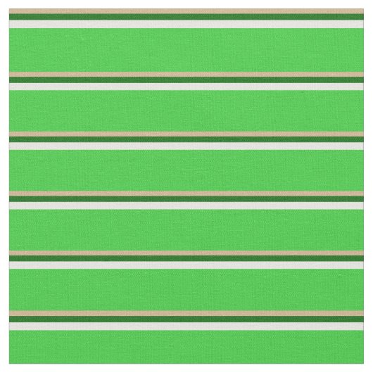 Tissu Tan, Vert foncé, Blanc & Lime Grandes Vertes (Fermer)