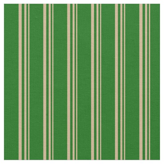 Tissu Tan & Vert foncé Motif des rayures (Fermer)