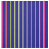 Tissu Tan, vert, rose profonde et bandes bleues (Échantillon)