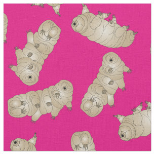Tissu Tardigrade Ours d'eau Porc des mousses Rose