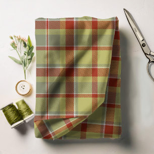 Tissu Tartan Motif Olive Green and Red ID210