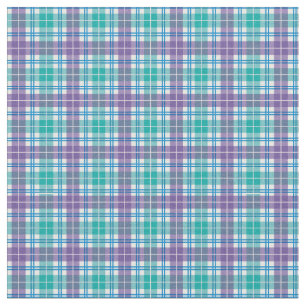Tissu Tartan Plaid Arc-en-ciel bleu violet Turquoise Coo