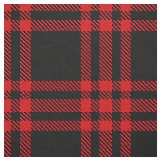 Tissu Tartan plat XL rouge et noir (Échantillon)