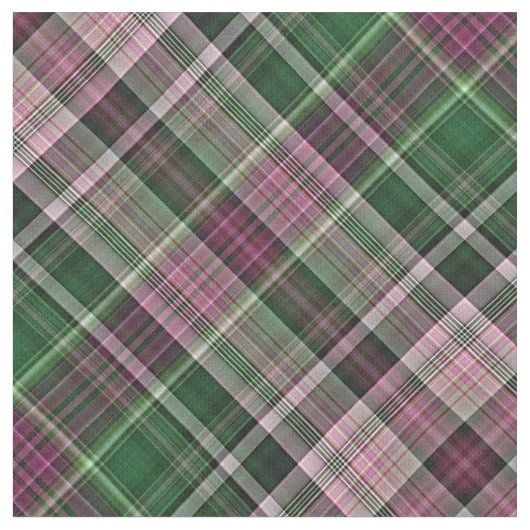 Tissu Tartan rose et vert-foncé de chèvrefeuille (Fermer)