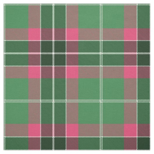Tissu Tartan vert et rose (Échantillon)