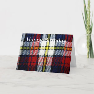 Tissu Tartan vintage Bonne carte d'anniversaire