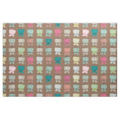 Tissu tasses à fleurs brune (Fat Quarter)