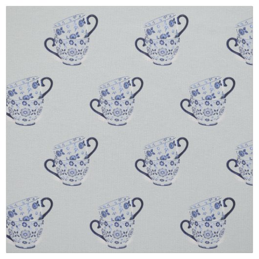 Tissu Tasses à thé cobalt (Échantillon)