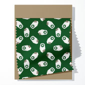 Tissu Tasses de chiot sur fond vert