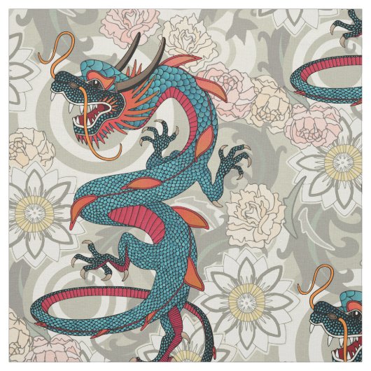 Tissu tatouage de dragon clair (Échantillon)